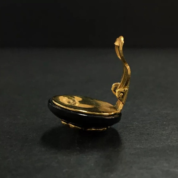 CHANEL Clover Gold Tone Earrings - Picture 6 of 7